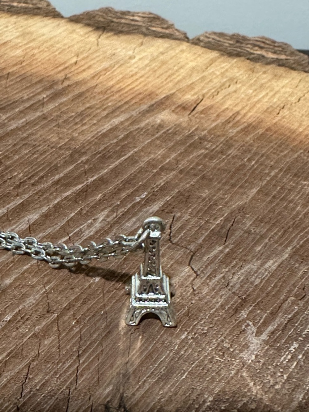 Silver Eiffel Tower Charm Necklace Pendant